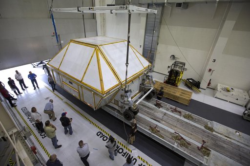 Orion EM-1 Crew Module Structural Test Article Prepped for Trans