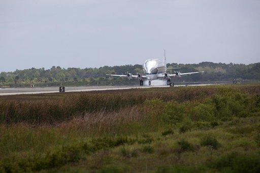 Guppy Arrival for Orion EM-1 Crew Module Structural Test Article