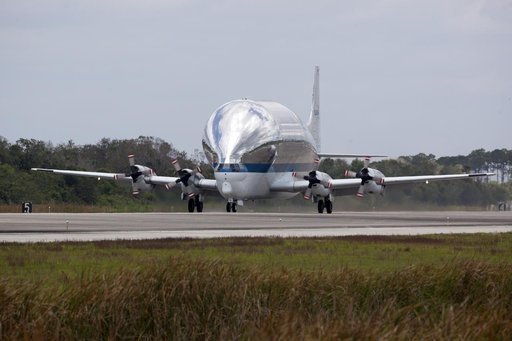 Guppy Arrival for Orion EM-1 Crew Module Structural Test Article