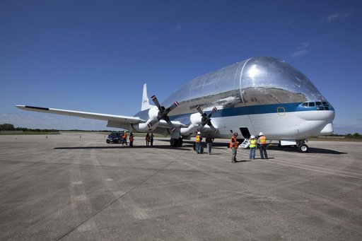 Orion EM-1 Crew Module Structural Test Article loaded onto Guppy