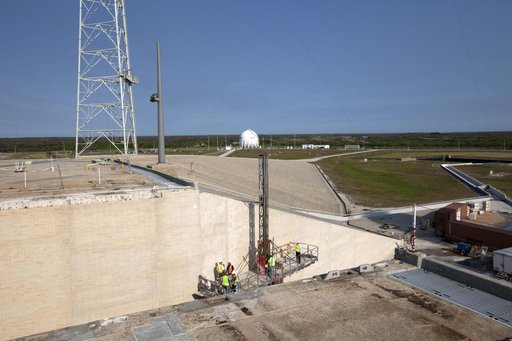 Final Flame Trench Brick Installation at Launch Pad 39B