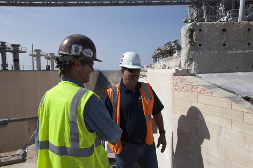 Final Flame Trench Brick Installation at Launch Pad 39B