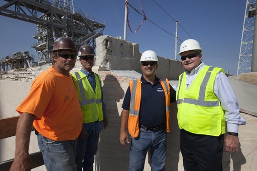 Final Flame Trench Brick Installation at Launch Pad 39B