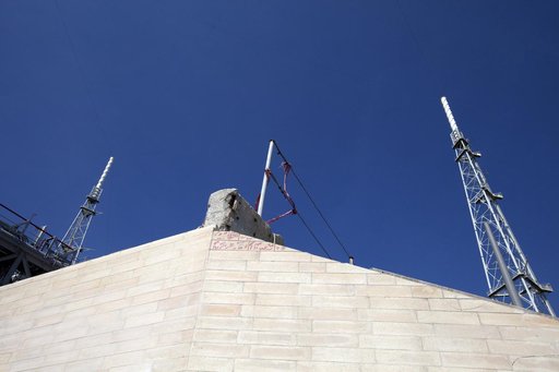 Final Flame Trench Brick Installation at Launch Pad 39B