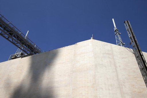 Final Flame Trench Brick Installation at Launch Pad 39B