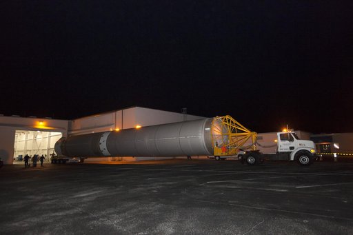 TDRS-M Atlas V First Stage Booster Transport from ASOC to VIF