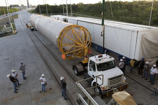 TDRS-M Atlas V First Stage Booster Transport from ASOC to VIF