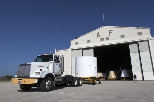Orion EM-1 Forward Skirt Move from Hangar AF to BFF