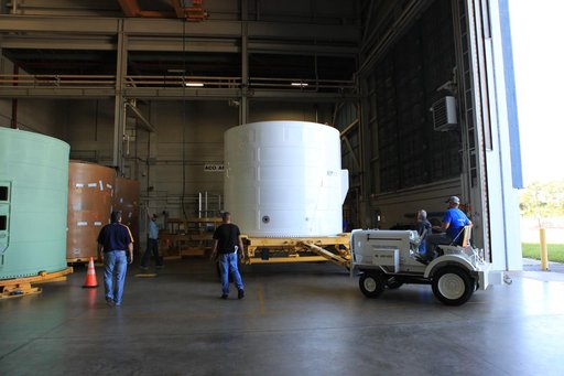 Orion EM-1 Forward Skirt Move from Hangar AF to BFF
