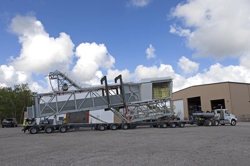 Mobile Launcher Crew Access Arm Prep for Transport to Kennedy Sp