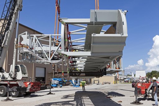 Mobile Launcher Crew Access Arm Prep for Transport to Kennedy Sp