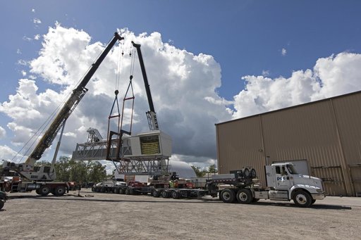 Mobile Launcher Crew Access Arm Prep for Transport to Kennedy Sp