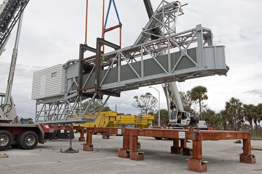 Mobile Launcher Crew Access Arm Transport from Cocoa FL to KSC