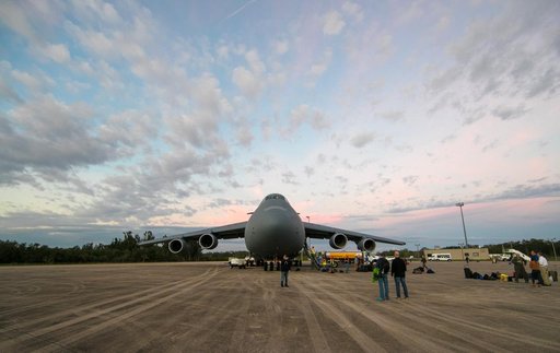 GOES-S Arrival at Shuttle Landing Facility