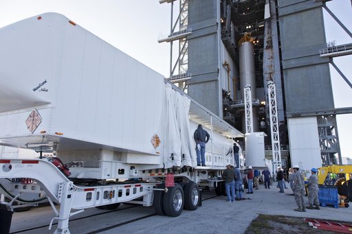 GOES-S Atlas V First SRB Mate to Booster