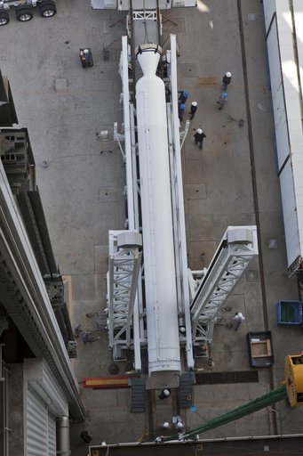 GOES-S Atlas V First SRB Mate to Booster