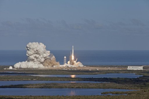 SpaceX Falcon Heavy Demo Flight - Liftoff