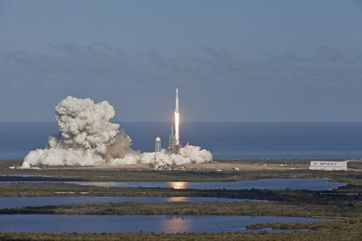 SpaceX Falcon Heavy Demo Flight - Liftoff