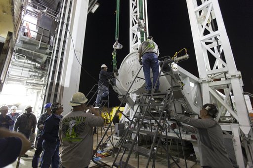 GOES-S Atlas V Last SRB Lift to Booster