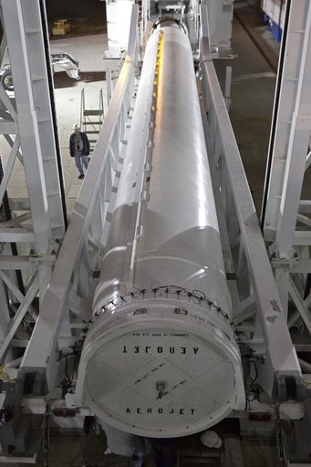 GOES-S Atlas V Last SRB Lift to Booster