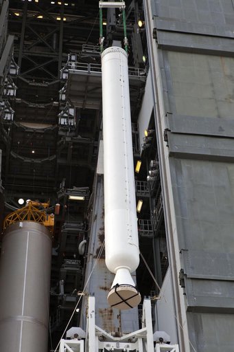 GOES-S Atlas V Last SRB Lift to Booster
