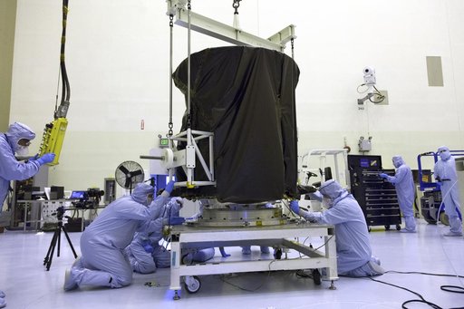 TESS Spacecraft Lift to Work Stand