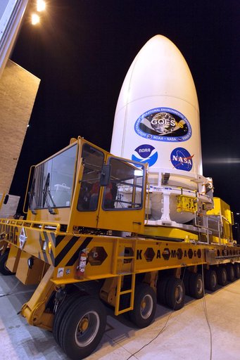 GOES-S Spacecraft Transport from Astrotech to Pad 41