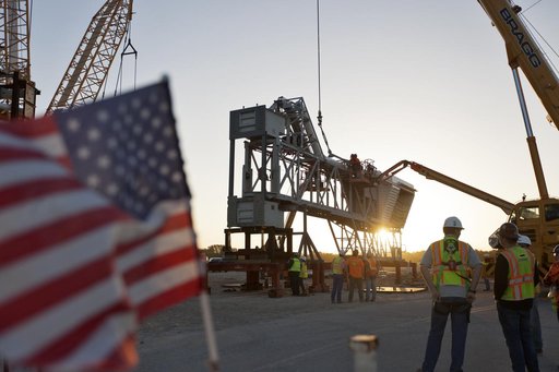 Crew Access Arm Installation onto Mobile Launcher