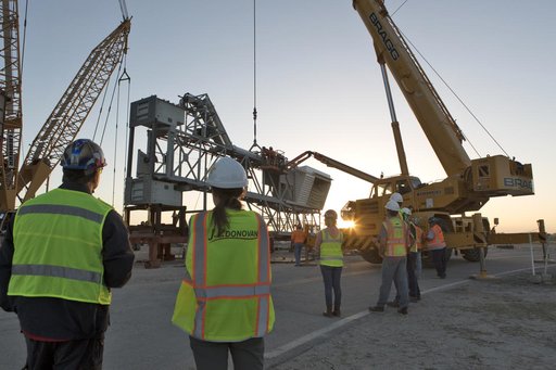 Crew Access Arm Installation onto Mobile Launcher
