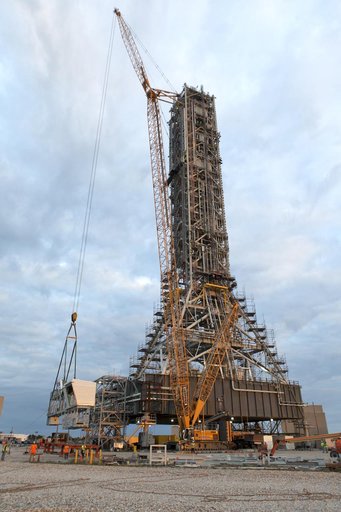 Crew Access Arm Installation onto Mobile Launcher