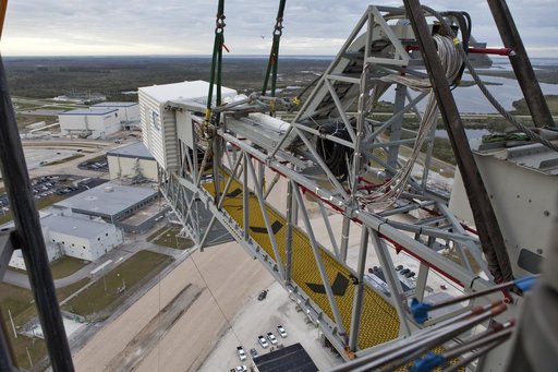 Crew Access Arm Installation onto Mobile Launcher