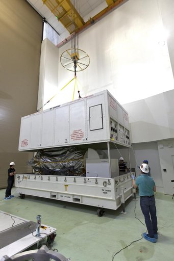 Parker Solar Probe Spacecraft Uncratin, Move to Highbay and Unba