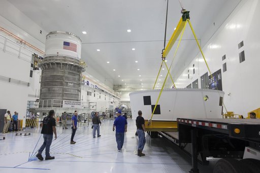 Orion Stage Adapter (OSA) Lift in High Bay