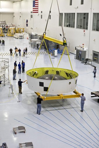 Orion Stage Adapter (OSA) Lift in High Bay