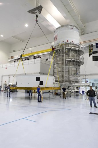Orion Stage Adapter (OSA) Lift in High Bay