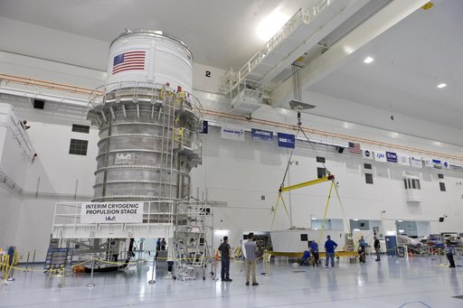 Orion Stage Adapter (OSA) Lift in High Bay