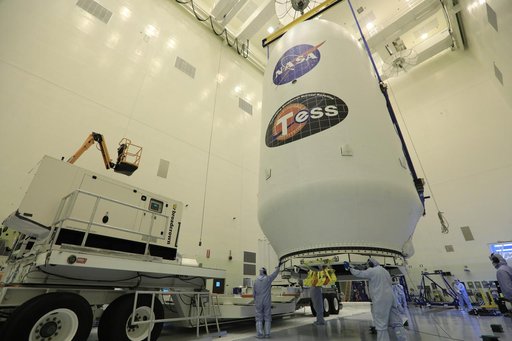 SpaceX TESS Payload Lift to Trailer; Prep for Transport to LC 40