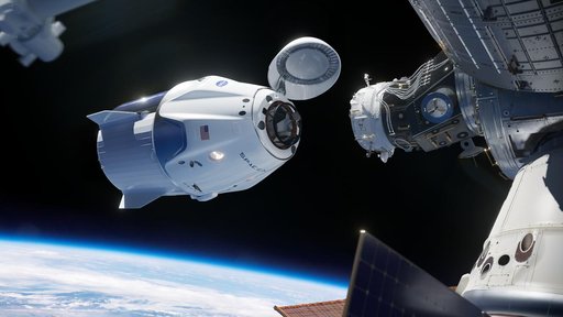 Concept Art - SpaceX Crew Dragon Docking to International Space