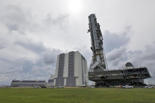Mobile Laucher Moves Toward EM-1 - Trek to  Launch Complex 39B