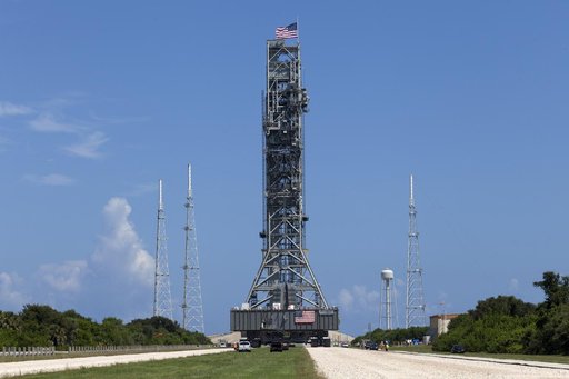Mobile Laucher Moves Toward EM-1 - Trek to  Launch Complex 39B