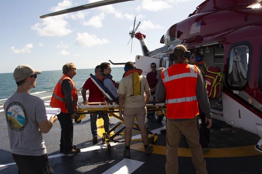 SpaceX Helicopter Landing Test on the Crew Recovery Ship