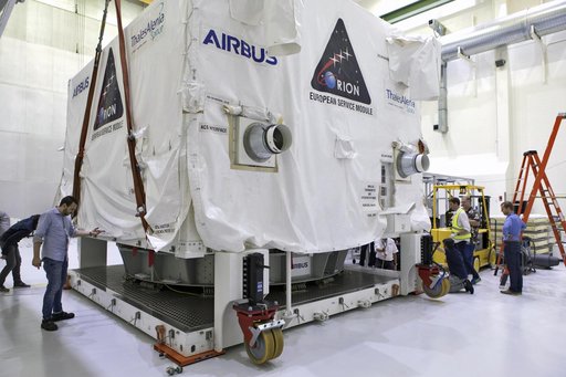 Orion EM-1 European Service Module Uncrating