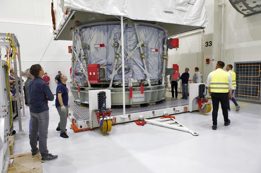 Orion EM-1 European Service Module Uncrating