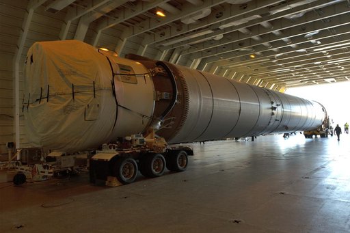 ULA Atlas V Booster Arrival for Boeing's Orbital Flight Test (OF