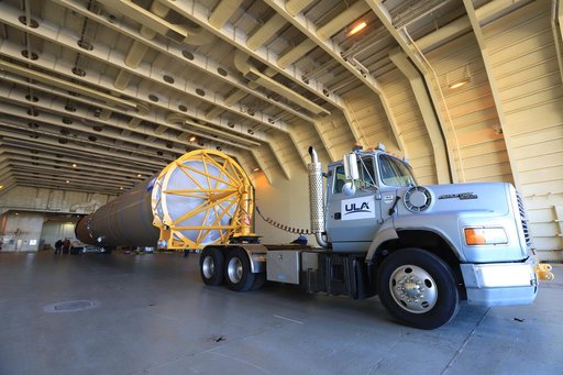 ULA Atlas V Booster Arrival for Boeing's Orbital Flight Test (OF
