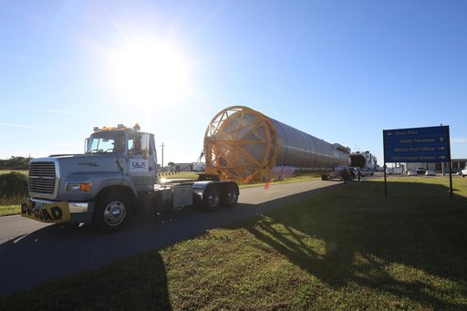 ULA Atlas V Booster Arrival for Boeing's Orbital Flight Test (OF