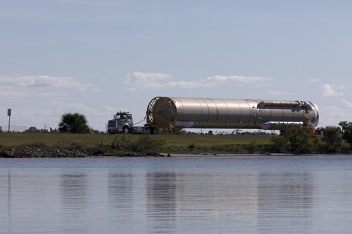 ULA Atlas V Booster Arrival for Boeing's Orbital Flight Test (OF