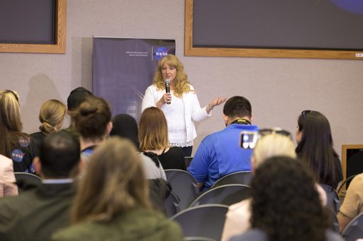 Participants in NASA Social Briefing Learn About SpaceX Demo-1 M