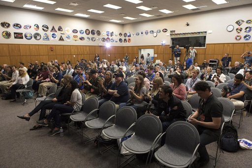 Participants in NASA Social Briefing Learn About SpaceX Demo-1 M