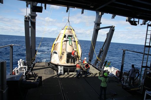 SpaceX Demo-1 Crew Dragon Capsule Recovery